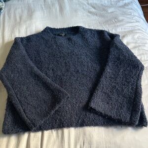 1. State Navy Fuzzy Crewneck Sweater